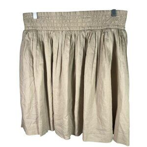 Banana Republic Beige Smocked Waist Pull On Skirt 100% Cotton Size 4 New Classic